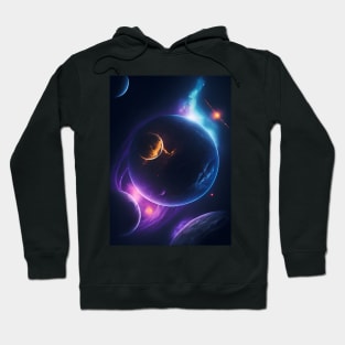 Planets Lights In Space Hoodie